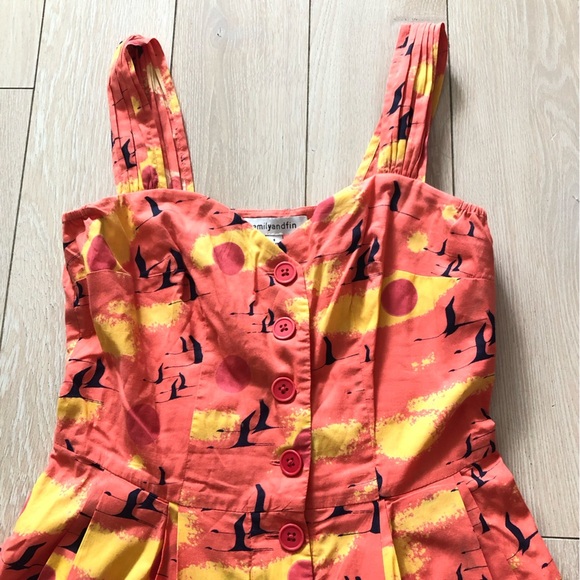 Emily and Fin Sweetheart Neckline Flare Dress in Orange Size S - Picture 4 of 12